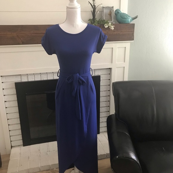 Blue Wrap Dress - Picture 3 of 5